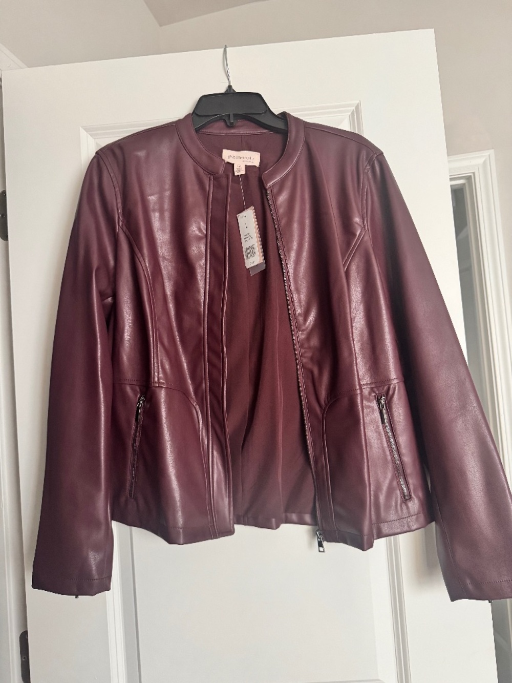 Brown/Burgundy Large Leather Jacket